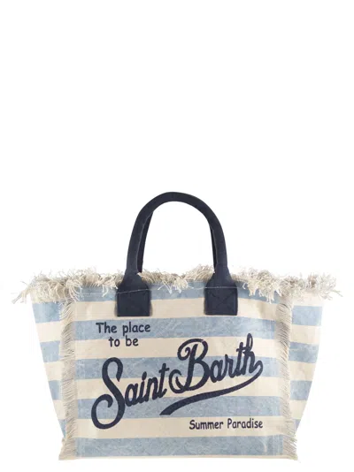 Mc2 Saint Barth Vanity Canvas Bag With Striped Pattern In Multi
