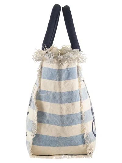 Mc2 Saint Barth Vanity Canvas Bag With Striped Pattern In Multi