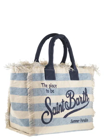 Mc2 Saint Barth Vanity Canvas Bag With Striped Pattern In Multi