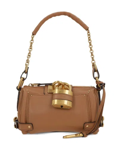 Chloé Chloe Women Biscuit Leather Small Paddington Shoulder Bag In Brown