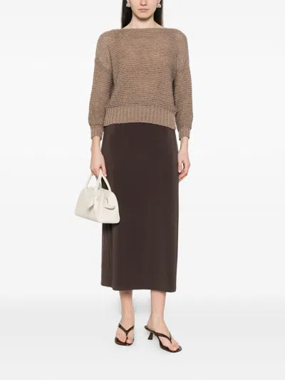 Base Cotton Blend Sweater In Brown
