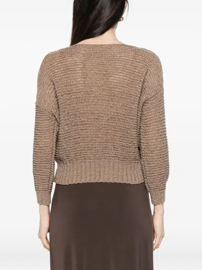 Base Cotton Blend Sweater In Brown