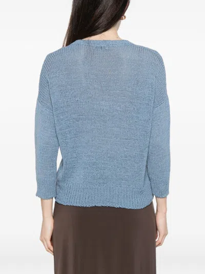 Base Cotton Blend Sweater In Blue