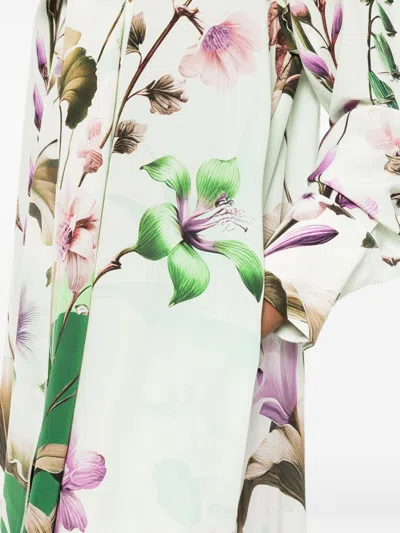 F.r.s . Printed Silk Dress In Multi