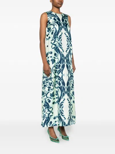 F.r.s . Printed Silk Dress In Multi