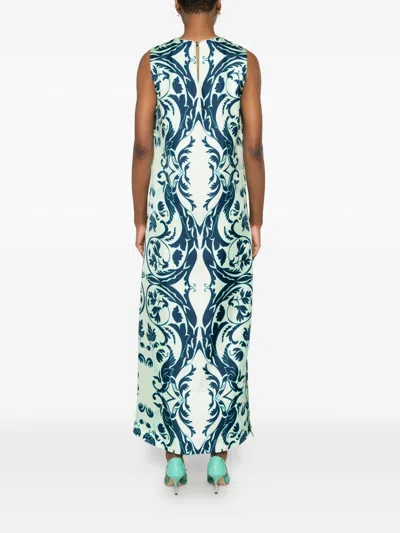 F.r.s . Printed Silk Dress In Multi