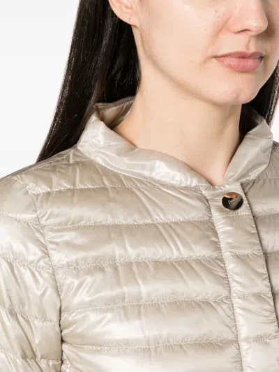 Herno Nylon Short Down Jacket In Neutral