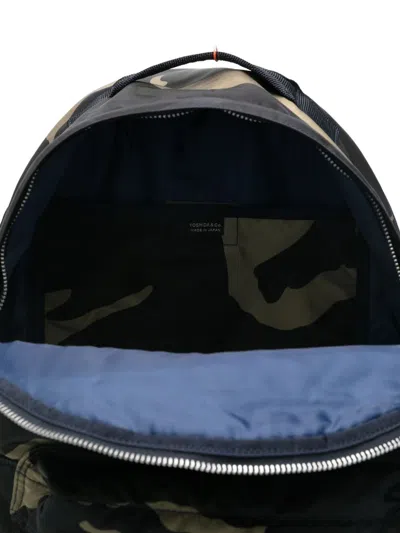 Porter Camouflage Backpack Adjustable Straps Zip Pockets In Green