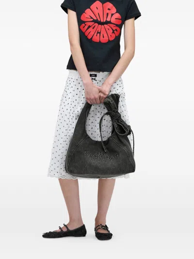 Marc Jacobs Black Bow Large Sack Bag In Gray