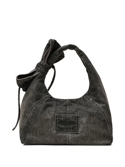 Marc Jacobs Black Bow Large Sack Bag In Gray