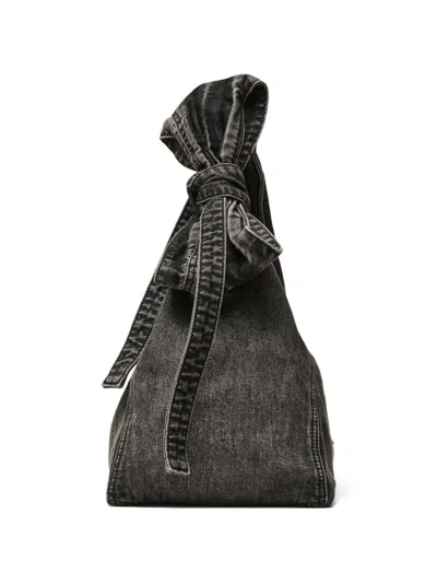 Marc Jacobs Black Bow Large Sack Bag In Gray