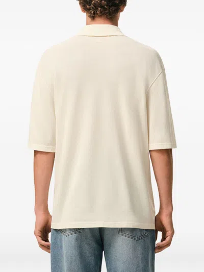 Ami Alexandre Mattiussi White Polo Shirt With Adc Patch Logo In Cotton Uomo In Brown