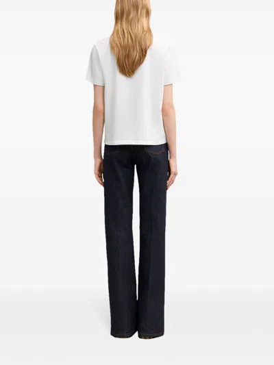 Ami Alexandre Mattiussi De Caur Embroidered Organic Cotton-jersey T-shirt In White