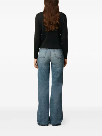 Ami Alexandre Mattiussi Classic Crew Neck Sweater With Embroidered Heart Detail In Blue