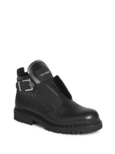 Balmain Black Leather Ankle Boots