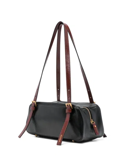 Versace Small Shoulder Bag Lamb And Calf Leather In Black