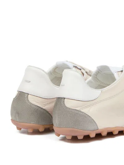 Maison Margiela Sneakers Sprinters In Suede And Leather With Vintage Finish In Neutral