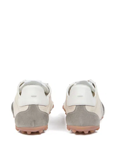 Maison Margiela Sneakers Sprinters In Suede And Leather With Vintage Finish In Neutral