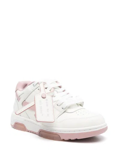 Off-white Off White Woman White Leather Out Of Office Sneakers In Red
