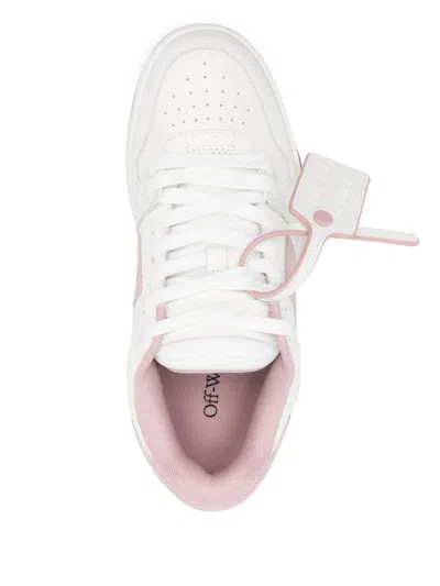 Off-white Off White Woman White Leather Out Of Office Sneakers In Red