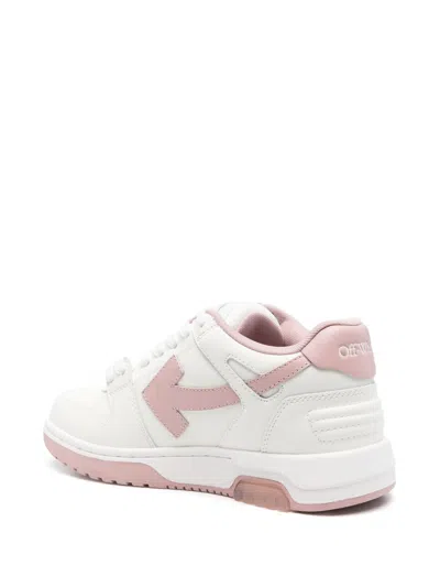 Off-white Off White Woman White Leather Out Of Office Sneakers In Red
