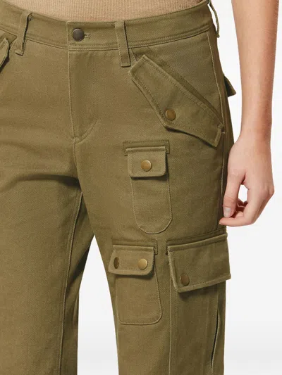 Isabel Marant Josine Cotton Twill Flare Crop Cargo Pants In Brown