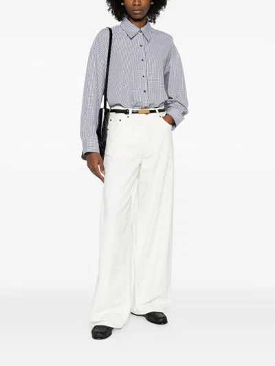 Haikure Bethany Twill Wide-leg Jeans 45 In White
