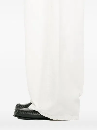 Haikure Bethany Twill Wide-leg Jeans 45 In White