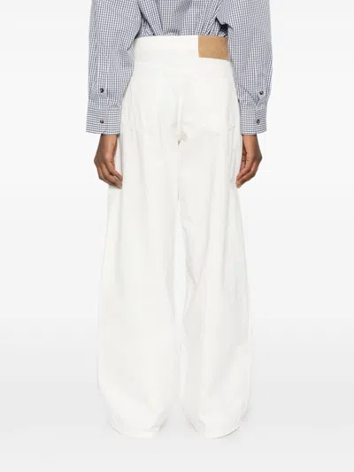 Haikure Bethany Twill Wide-leg Jeans 45 In White