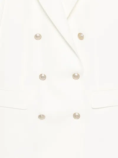 Tagliatore Double Breasted Jacket Structured Front Pockets In White
