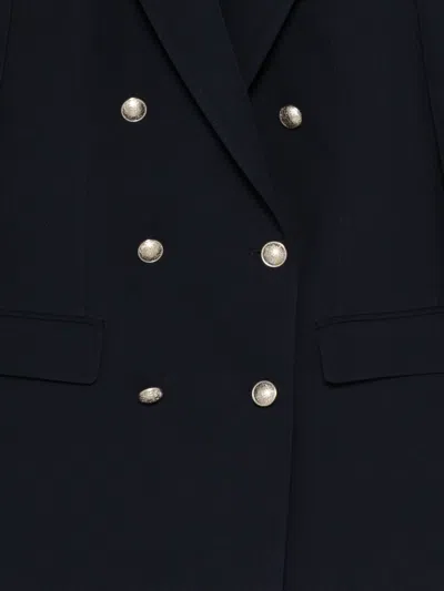Tagliatore Double Breasted Jacket Front Pockets Notch Lapels In Black