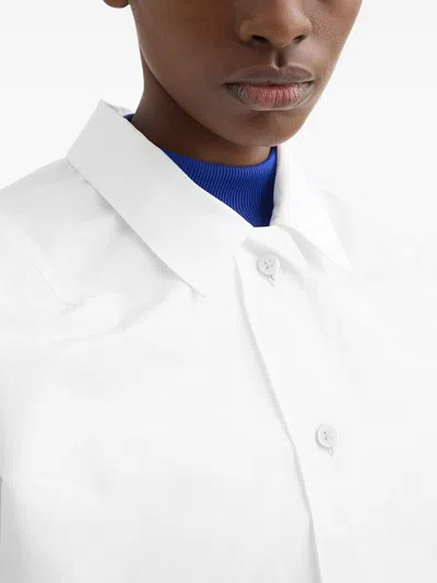 Jil Sander Cropped Blouson Jacket In White