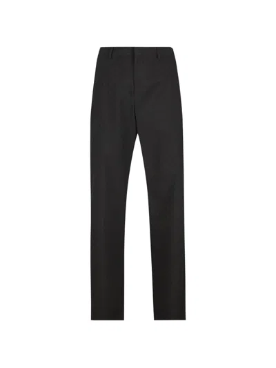 Gucci Tailored Trousers Subtle Pattern Belt Loops In Brown