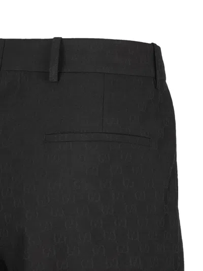 Gucci Tailored Trousers Subtle Pattern Belt Loops In Brown