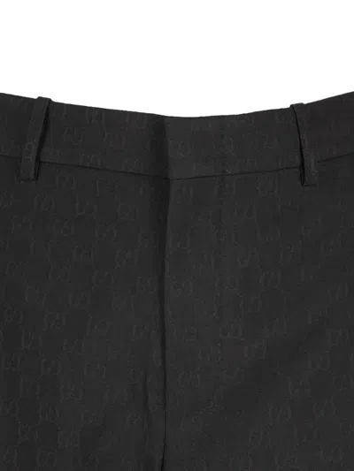 Gucci Tailored Trousers Subtle Pattern Belt Loops In Brown