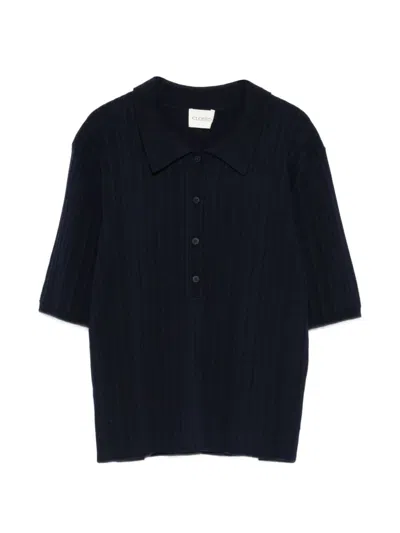Closed Blue Solid Shirt Collar Polo In Blue