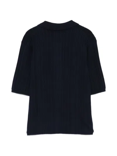 Closed Blue Solid Shirt Collar Polo In Blue
