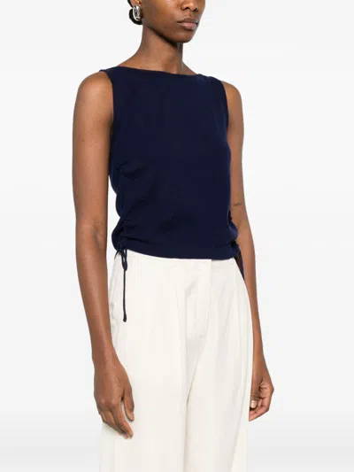 Dunst Drawstring Boat Neck In Blue