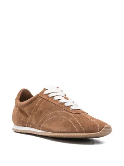 Totême Flex Suede Sneakers Copper In Brown