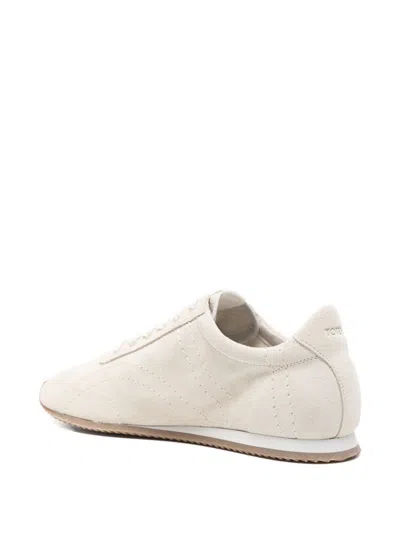 Totême Flex Suede Sneakers Stone In Multi