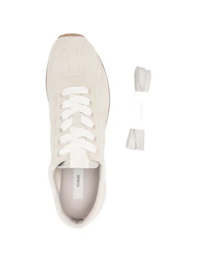 Totême Flex Suede Sneakers Stone In Multi