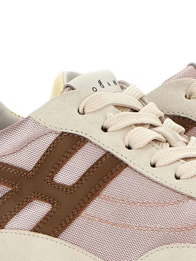 Hogan Athletic Suede And Technical Fabric Sneakers In White