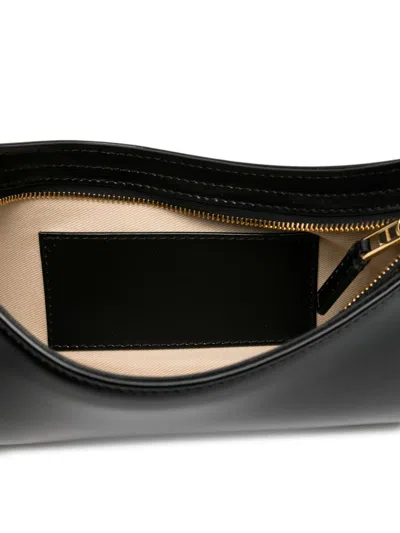 Jacquemus Versatile Shoulder Bag Adjustable Strap Smooth Finish In Black