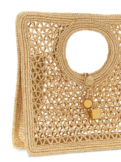 Jacquemus Small The Spiaggia Circular-handle Crochet Tote Bag In Neutral