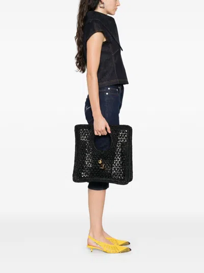 Jacquemus Celine Chestnut Brown Calf Leather Classique Triomphe Bag In Black