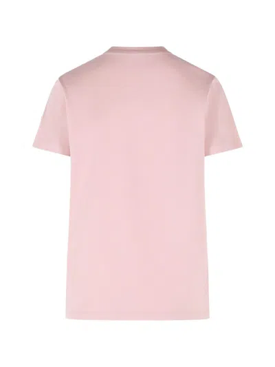 Moncler T-shirt With Embroidery In Pink