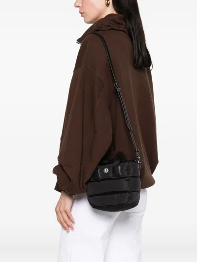 Moncler Borsa A Mano Caradoc Mini In Tessuto Nero Donna In Black