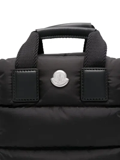Moncler Borsa A Mano Caradoc Mini In Tessuto Nero Donna In Black