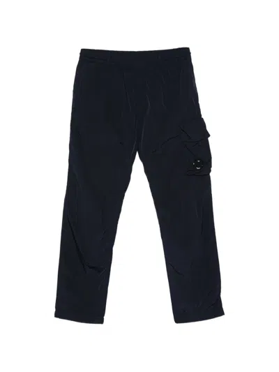 C.p. Company C.p.company Total Eclipse Blue Cotton Cargo Pants In Black
