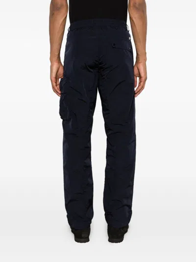 C.p. Company C.p.company Total Eclipse Blue Cotton Cargo Pants In Black